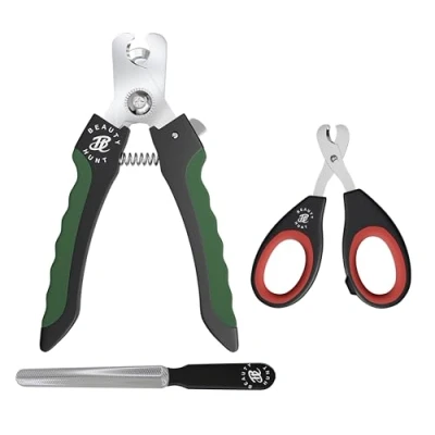 Image of BeautyHunt Cat Claw Trimmer and Dog Nails Clippers for Small Medium Breeds with Safety Lock Protective Guard