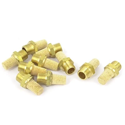 Image of sourcingmap 1/8BSP Male Thread Brass Pneumatic Air Exhaust Muffler Filter 10pcs