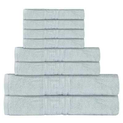 Image of Indus Textiles 100% Egyptian Cotton Towel Sets 8 Piece 2 Bath Towels Hand 4 Flannel Washcloths Bathroom 600 GSM Highly Absorbent and Soft Duck Egg