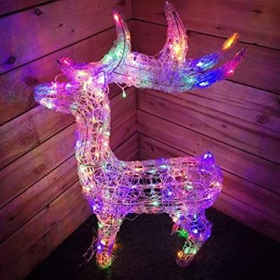 Image of Premier 1.15M Lit Soft Acrylic Christmas Reindeer with 160 Multi LED