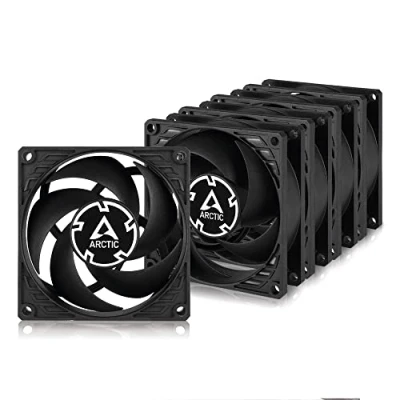 Image of ARCTIC P8 silent (5 Pack) PC fan, 80 mm case optimised for static pressure, virtually fan motor, PC, 1600 rpm Black
