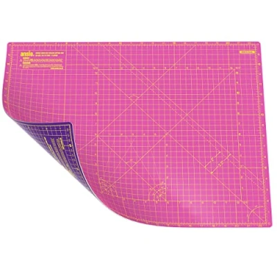 Image of ANSIO Craft Cutting Mat Self Healing A2 Double Sided 5 Layers Quilting, Sewing, Scrapbooking, Fabric &amp; Papercraft Imperial/Metric 22.5 Inch x 17 / 59cm 44cm Super Pink/Royal Purple