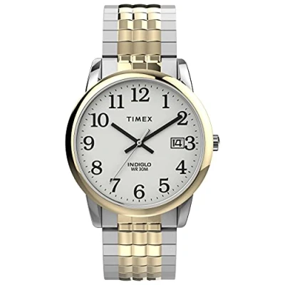 Image of Timex Men&#039;s Easy Reader 35mm Perfect Fit Quartz Stainless Steel Strap, Two Tone, 20 Casual Watch (Model: TW2V056009J)