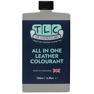 Image of The Leather Clinic All in One Colourant Self Seal Dye Repair Paint Recolour Furniture, Sofas, Car Seats (Grey, 100ml)