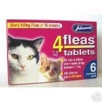 Image of Johnsons Veterinary Products 4Fleas Tablets for Cats and Kittens, Pack of 6