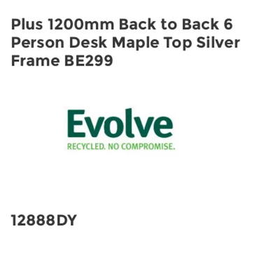 Image of Evolve B2B Silver Frame Bench Desk 1200 Maple (6 Pod) BE299