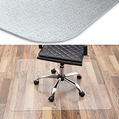 Image of Floordirekt PRO Polycarbonate Office Chair Mat for Hard Floor, Transparent Non Slip Floor Protection Underlay Mat, Heavy Duty Clear Plastic (75 cm x 120 cm)