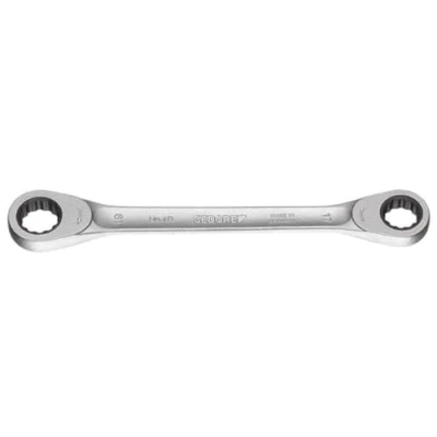 Image of Gedore 4R 10X13 10 x 13 mm Double Ring Ratchet Spanner Silver