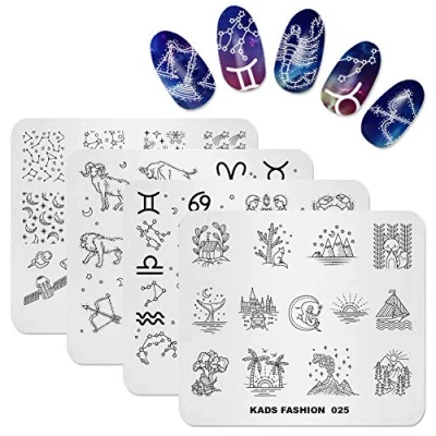 Image of KADS Nail Art Stamp Plate Night Sky Series stamping Template Image DIY Decoration Tool