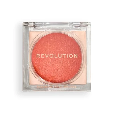 Image of Revolution, Beam Bright Blush, Blendable &amp; Buildable Face Powder Luminous Finish for Radiant Cheeks, Vegan Cruelty Free, Orange Crush, 2.8g
