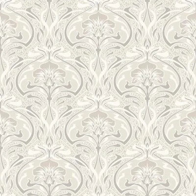 Image of Crown Wallcoverings Flora Nouveau Wallpaper Cream M1197 Full Roll
