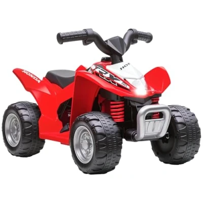 Image of AIYAPLAY Honda Licensed Kids Electric Quad Bike, 6V Ride On Car ATV Toy, with LED Light, Horn, for 1.5 3 Years, Red