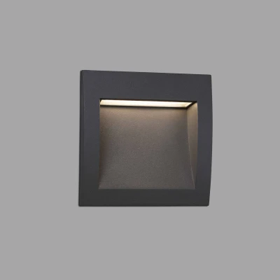 Image of Sedna LED Outdoor Recessed Wall Light Dark Grey IP65
