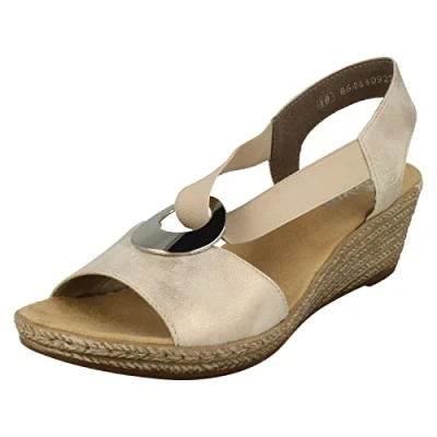 Image of Rieker Alula Womens Wedge Heel Sandals 7.5 UK Muschel