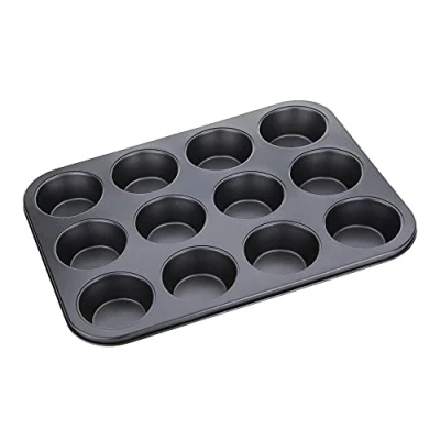 Image of I Bake 12 Cup Mini Muffin Pan, Black, Carbon Steel