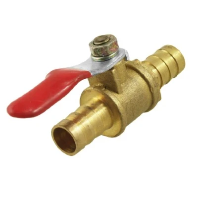 Image of Sourcingmap Ball Valve Shut Off Valve, 10mm Hose Barb to Barb, Pipe Tube Fittings, 90 Degree Operation Handle, Metal Pack of 1