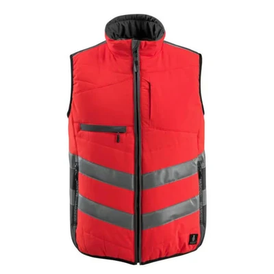 Image of Mascot 15565 249 22218 Grimsby Safe Supreme Padded Water Repellent Class 1 Winter Gilet, Size 2XL, Hi Vis Red/Dark Anthracite