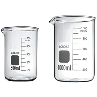 Image of Rocwing Boro 3.3 Glass Graduated Measuring Beaker for Lab or Kitchen (500+1000ml)