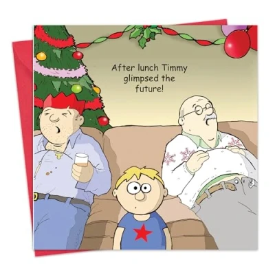 Image of Twizler Merry Christmas Card with Future Glimpse Happy Xmas Funny Mens for Him Male