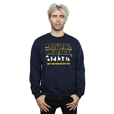 Image of Star Wars Men&#039;s Silhouettes Force Sweatshirt Navy Blue Large