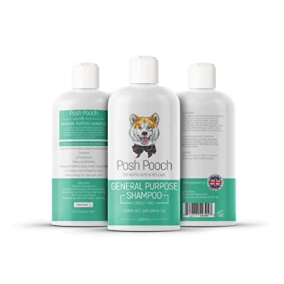 Image of Green Tea &amp; Lemon Zest Dog Puppy Natural Plant Based Shampoo Posh Pooch® Moisturising Vitamin Rich Fragranced Pet Shampoo, Aloe Vera Exfoliating Infused Alcohol Free Cruelty Wash