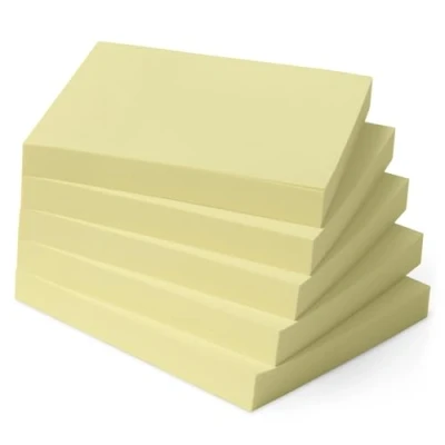 Image of Amazon Basics Square Sticky Notes, Self Stick Pads, 5 Pack, 7.6 x cm, Yellow