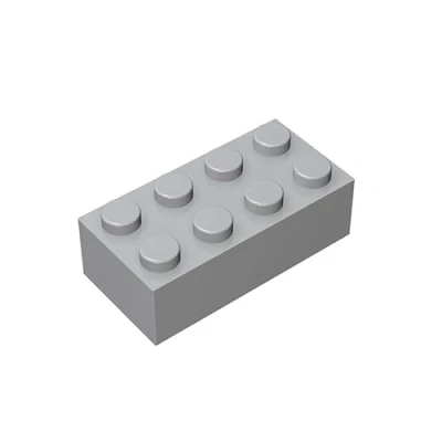 Image of TTEHGB TOY Classic Bulk Brick Block 2x4, 100 Piece Building (Light Grey)