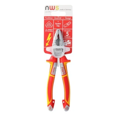 Image of NWS 109 49 VDE 180 SB Number &quot;CombiMax&quot; Combination Pliers, Silver/Red/Yellow, mm
