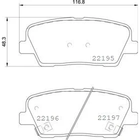 Image of 583022WA90, 583024ZA70 Brake pad set BREMBO P 30 105 with acoustic wear warning anti squeak plate accessories HYUNDAI: SANTA FE 3