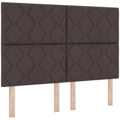 Image of vidaXL Headboard Diamond Blocks Design Dark Brown 160 cm Fabric