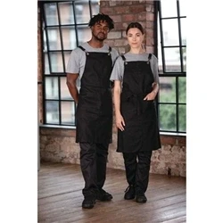 Image of Southside Linen Blend Bib Apron Black