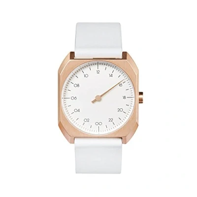 Image of SLOW Mo 15 White Leather, Rose Gold Case, Dial