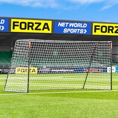 Image of FORZA Steel42 Football Goals All Weather Portable Steel Goal [6 Size Options] Quick Set Up, Ground Pegs Included (12ft x 6ft)