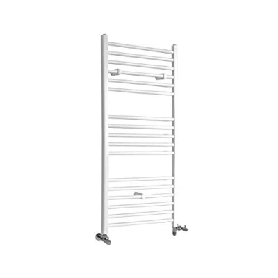 Image of Milano Ive White Dual Fuel Straight Heated Towel Rail 1200mm x 500mm
