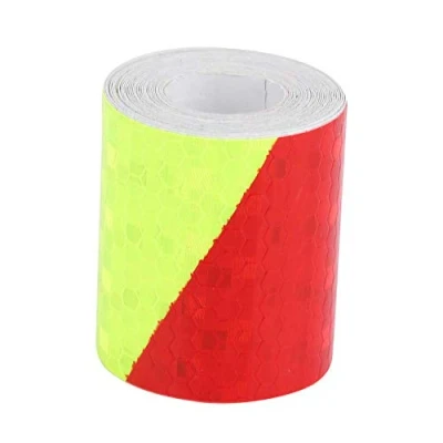Image of Car Reflective Tape, Akozon High Visibility Safety Warning Tape 5cm*3m Sticker Self adhesive Trailer Reflector for Automobile Vehicle Body(Fluorescence + Red)
