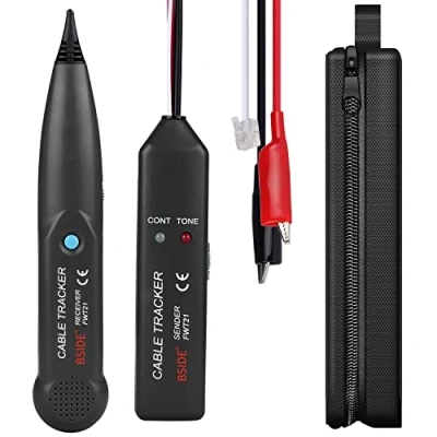 Image of BSIDE FWT21 Telephone Wire Tracker RJ11 Cable Tracer Tester Line Finder Tone Generator Continuity Checking with Carrying Bag