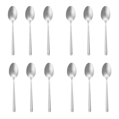 Image of Russell Hobbs COMBO 9373 Teaspoon Set of 12 Vienna Stainless Steel Coffee Spoons Cutlery Set, Mirror Polish Finish Flatware, Tea Spoon Tableware for Home, Restaurant, Office, Kitchen, Dishwasher