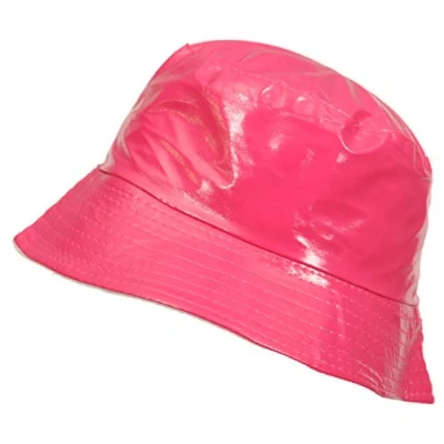 Image of Toutacoo, Waterproof Vinyl Bucket Rain Hat (14 Plain Pink Fushia)