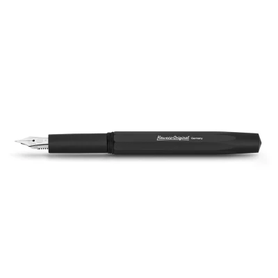 Image of Kaweco ORIGINAL Fountain Pen 060 Black Chrome I Premium Aluminium for Ink Cartridges Exclusive 13 cm Nib: F (Fine)