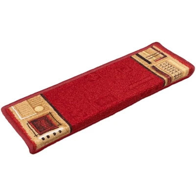 Image of vidaXL Stair Mats Self adhesive 15 pcs 65x21x4 cm Red