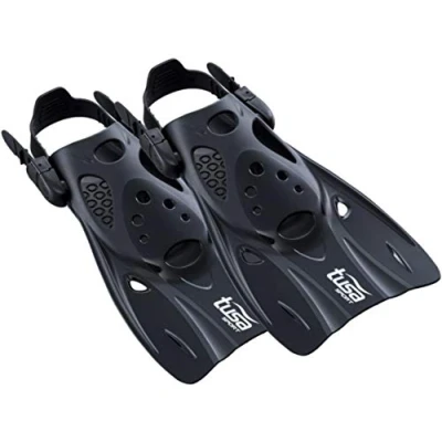 Image of Tusa Sport UF 0103 Short Snorkeling Fins Size &amp; Colour Choice (Black, M (UK 2 7))