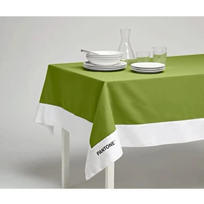 Image of Osama Home Pantone™ Rectangular Tablecloth 6 Seater 140 x 180 cm 100% Cotton 220 g Light Green