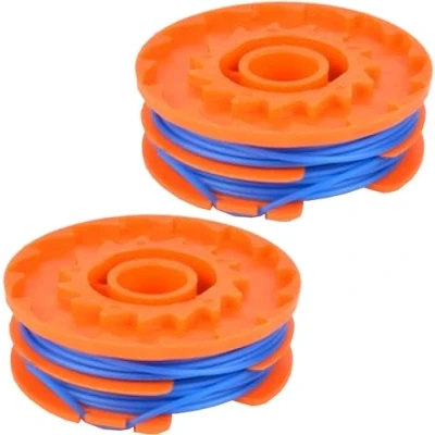 Image of SPARES2GO 5m Twin Line &amp; Spool for Qualcast Trimmer Strimmer (Pack of 2)