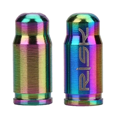 Image of Keenso Bike Nozzle valve Caps, 2 Pcs/Lot TC4 Titanium Alloy Mountain Road Bicycle cap for Inner Tube Gas (Colorful) Bicycles and spare partsorange presta