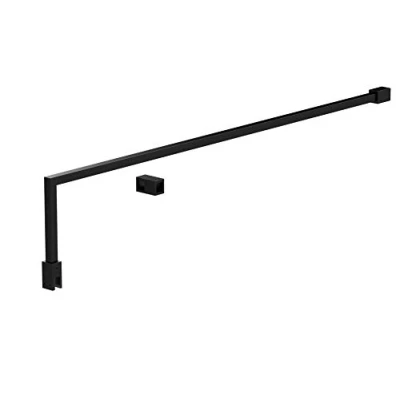 Image of Nuie FIX024 Extra Modern Bathroom Wetroom Screen Support Bar Kit, 150mm, Matt, Satin Black