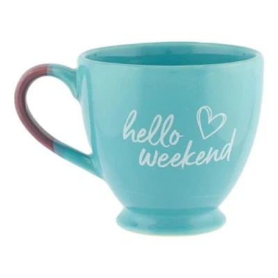 Image of FabFinds Large Coffee Mug Ceramic Tea Gift 480ml (Teal Weekend)