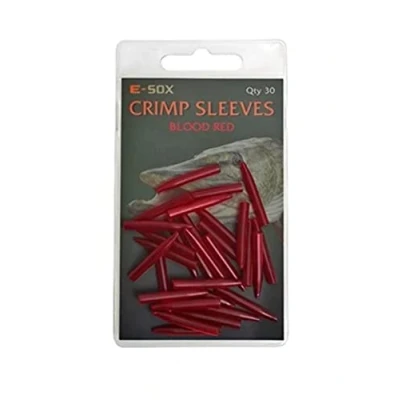 Image of Drennan E Sox Crimp Sleeves For Pike Fishing Pack Of 30: Blood Red