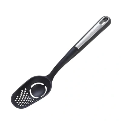 Image of Wiltshire Aspire Slotted Spoon, Stirring &amp; Serving Utensil, Cooking Strainer, Heat Resistant Non Stick, Scratch, Anti Slip Soft Touch Handle, Grey Silver, 33x6.3x5cm