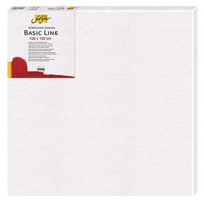Image of Kreul Solo Goya Basic Line 610010 Stretched Canvas Stretcher Frame Approx. 100 x cm with Cotton 4 Primed Ideal for Oil, Acrylic and Gouache Paints