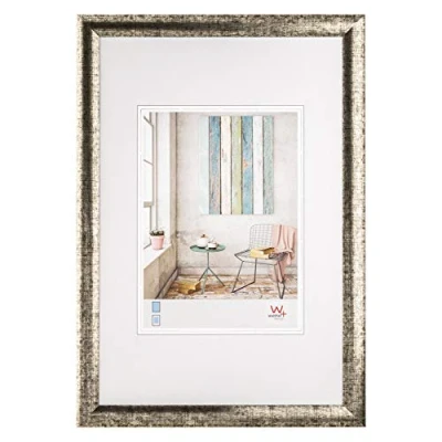 Image of Walther design KP318T Trendstyle, plastic picture frame 5x7 inch (13x18 cm), silver anthracite